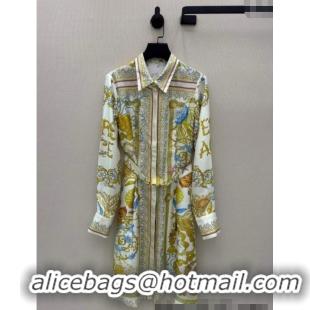 Traditional Discount Versace Silk Dress 527029 Yellow 2025