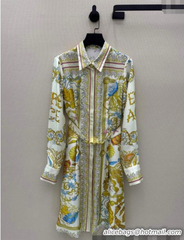 Traditional Discount Versace Silk Dress 527029 Yellow 2025