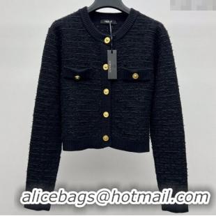 Fashion Discount Versace Wool Knit Cardigan 527011 Black 2025