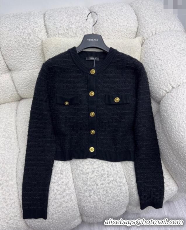 Fashion Discount Versace Wool Knit Cardigan 527011 Black 2025