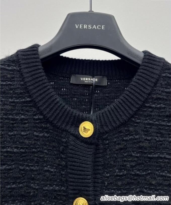 Fashion Discount Versace Wool Knit Cardigan 527011 Black 2025