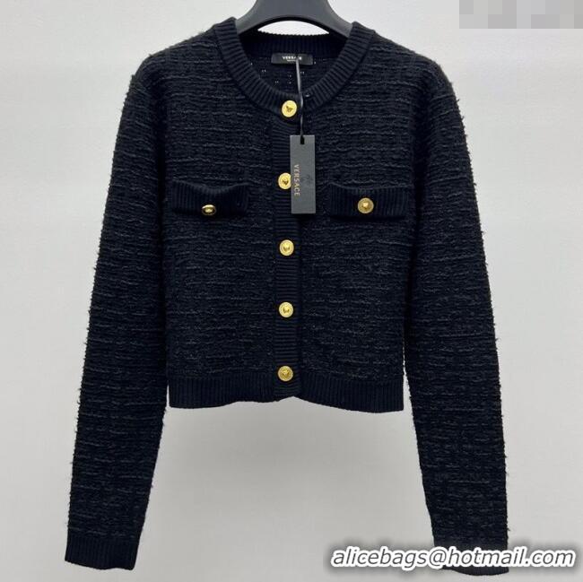 Fashion Discount Versace Wool Knit Cardigan 527011 Black 2025