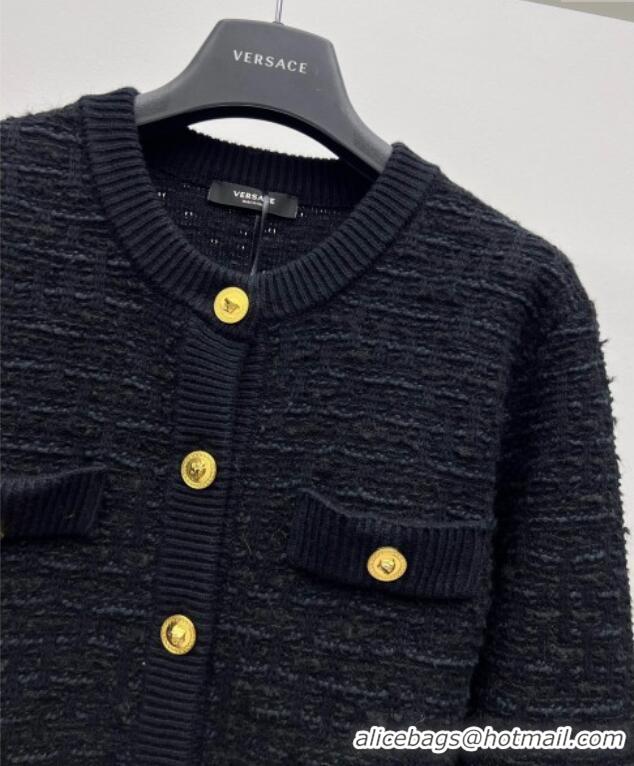Fashion Discount Versace Wool Knit Cardigan 527011 Black 2025