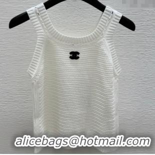 Best Product Chanel Wool Knit Vest 527031 White 2025