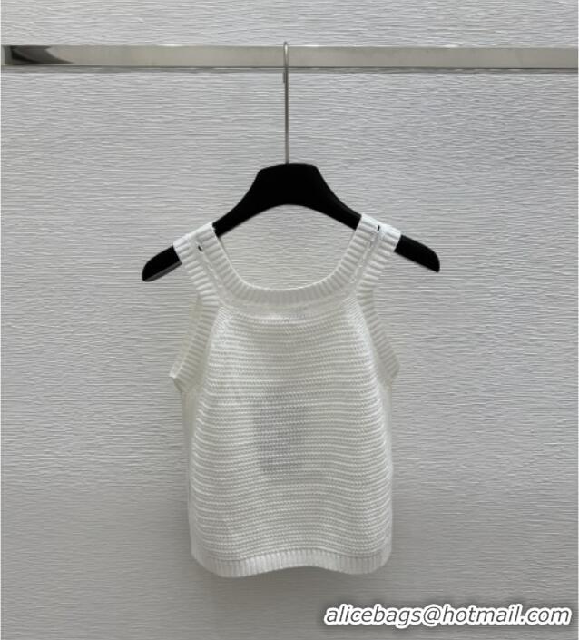 Best Product Chanel Wool Knit Vest 527031 White 2025