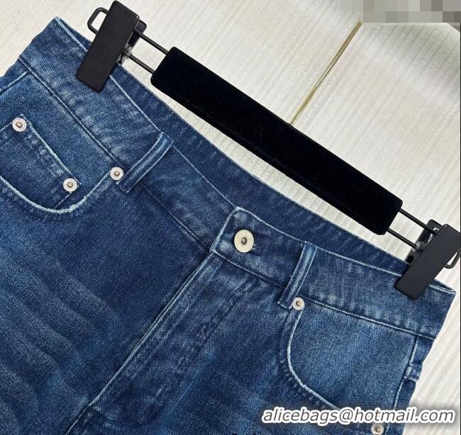 ​Buy Top Design Loewe Denim Shorts 527024 Blue 2025