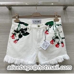 ​Top Design Loewe Paula's Flora Shorts 527027 White 2025