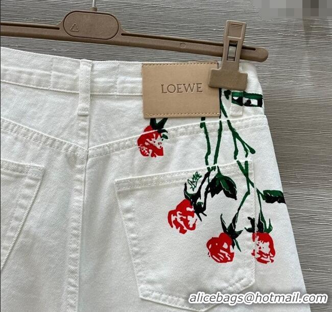​Top Design Loewe Paula's Flora Shorts 527027 White 2025