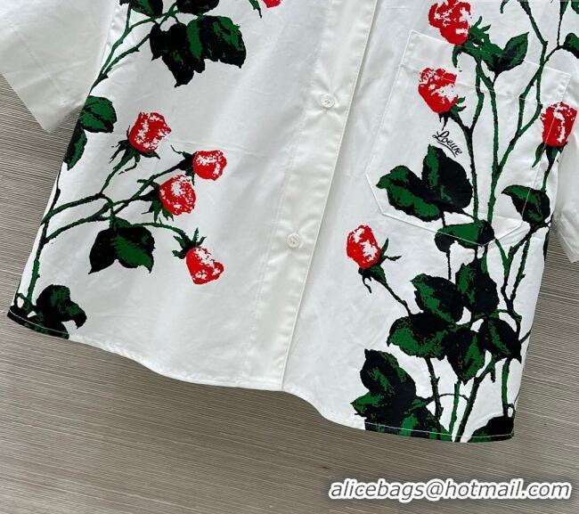 Top Grade Loewe Paula's Flora Shirt 527027 White 2025