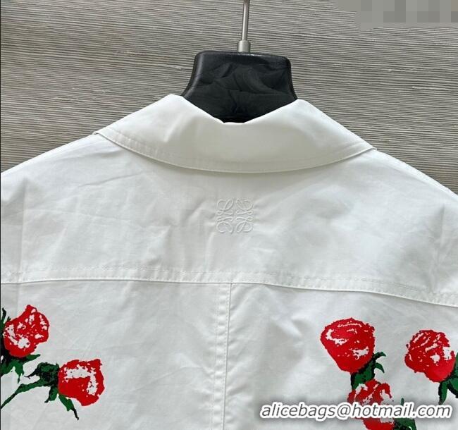 Top Grade Loewe Paula's Flora Shirt 527027 White 2025