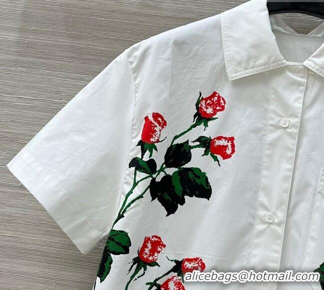 Top Grade Loewe Paula's Flora Shirt 527027 White 2025