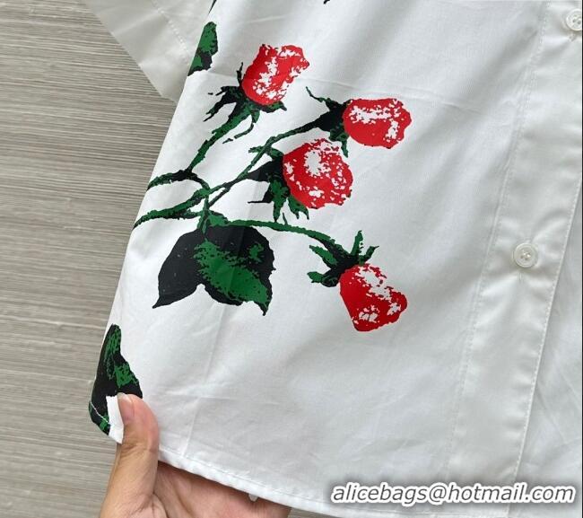 Top Grade Loewe Paula's Flora Shirt 527027 White 2025