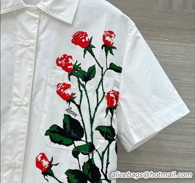 Top Grade Loewe Paula's Flora Shirt 527027 White 2025