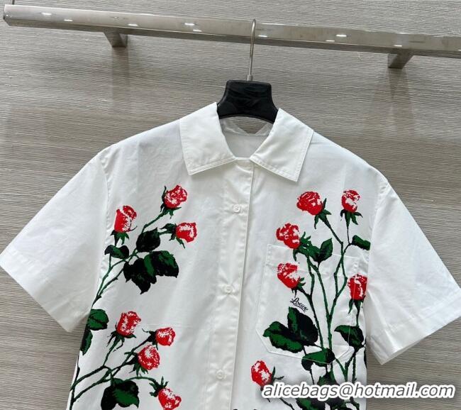 Top Grade Loewe Paula's Flora Shirt 527027 White 2025