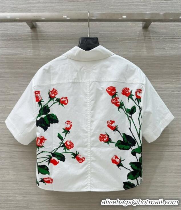 Top Grade Loewe Paula's Flora Shirt 527027 White 2025