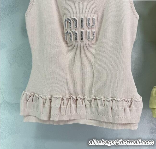 Good Taste Miu Miu Wool Knit Vest 528001 Pink/Yellow 2025