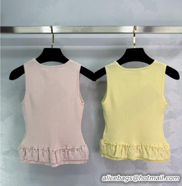 Good Taste Miu Miu Wool Knit Vest 528001 Pink/Yellow 2025