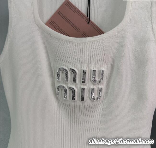 ​Cheap Discount Miu Miu Wool Knit Vest 528001 White/Black 2025