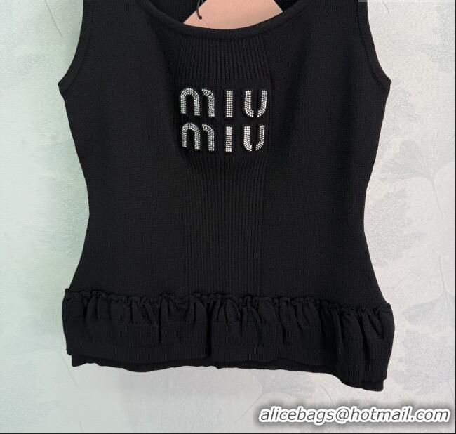 ​Cheap Discount Miu Miu Wool Knit Vest 528001 White/Black 2025