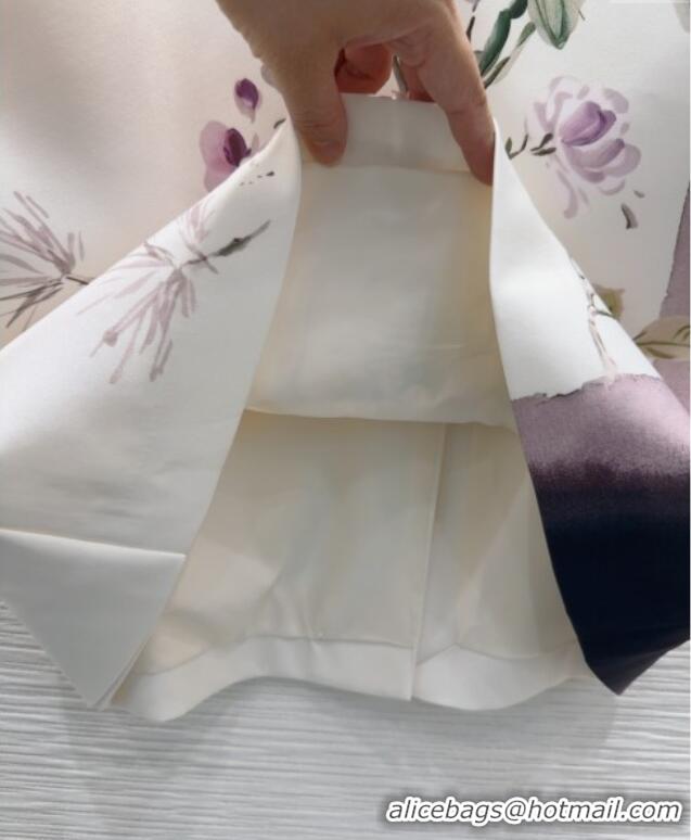 Traditional Specials Dior Flora Print Skirt 527032 White/Purple 2025