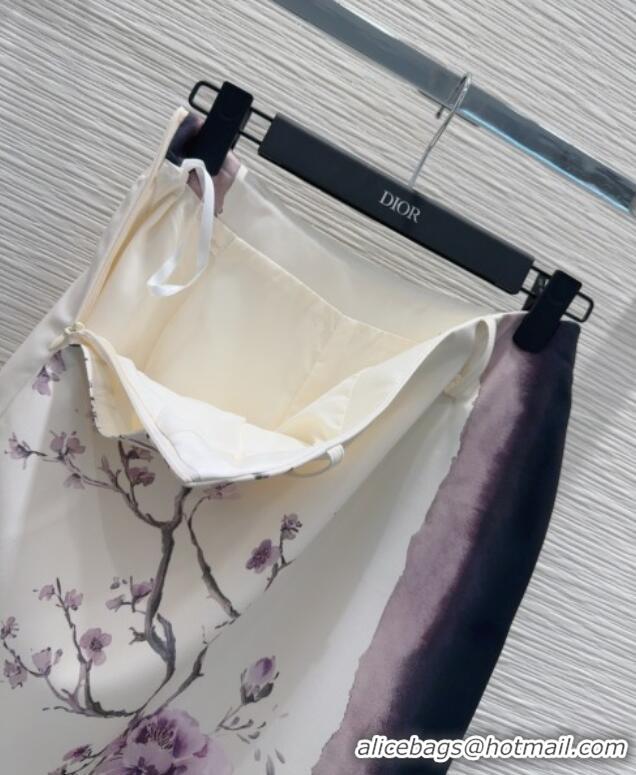Traditional Specials Dior Flora Print Skirt 527032 White/Purple 2025