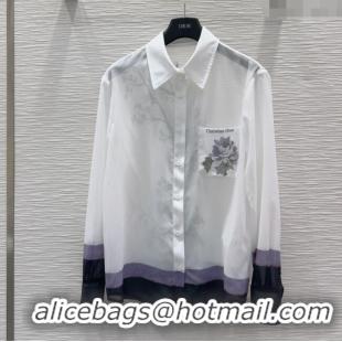 Classic Specials Dior Flora Print Shirt 527032 White/Purple 2025