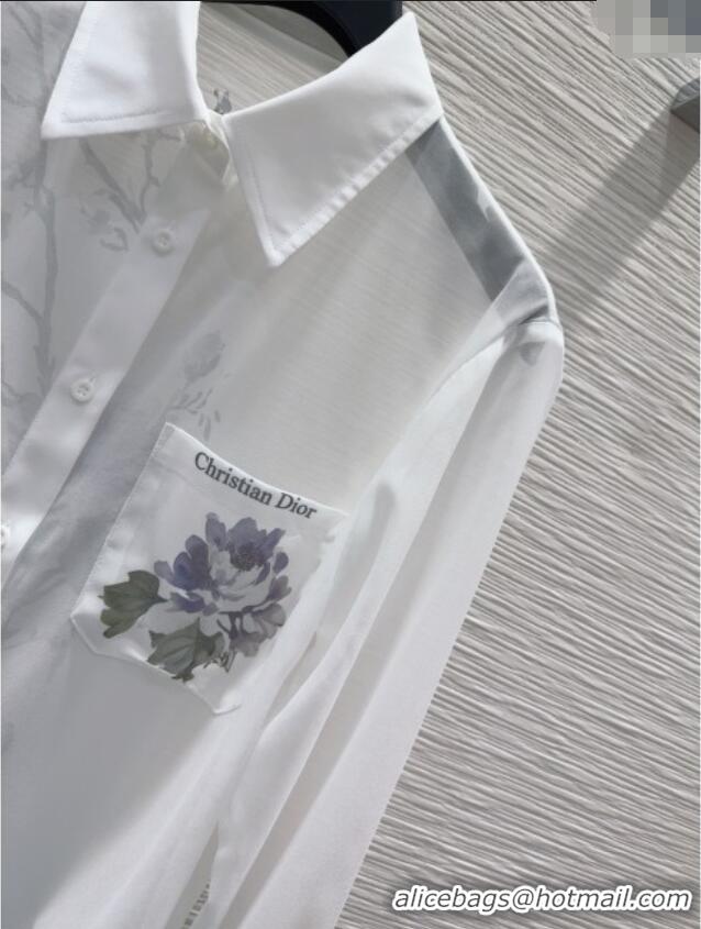 Classic Specials Dior Flora Print Shirt 527032 White/Purple 2025