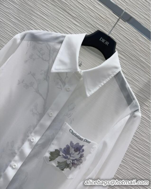 Classic Specials Dior Flora Print Shirt 527032 White/Purple 2025