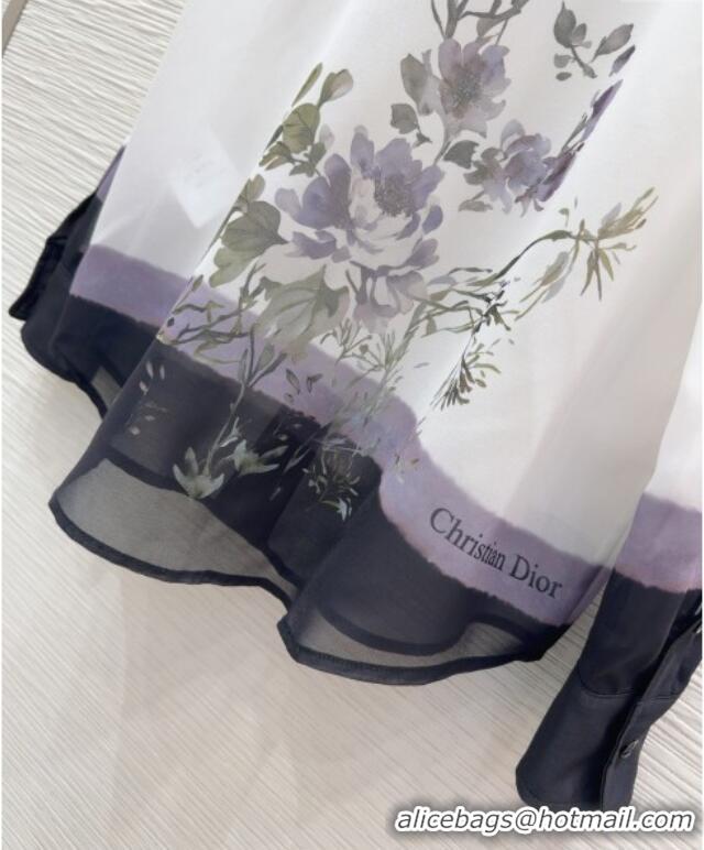 Classic Specials Dior Flora Print Shirt 527032 White/Purple 2025