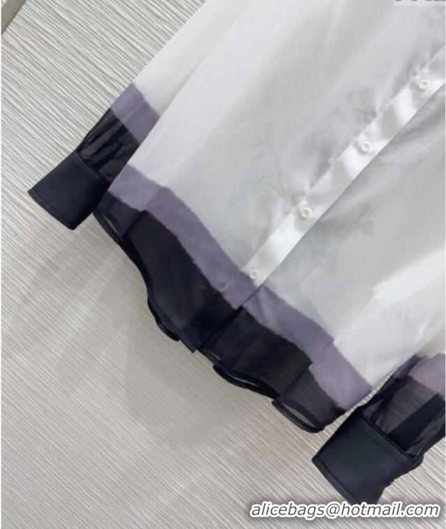 Classic Specials Dior Flora Print Shirt 527032 White/Purple 2025