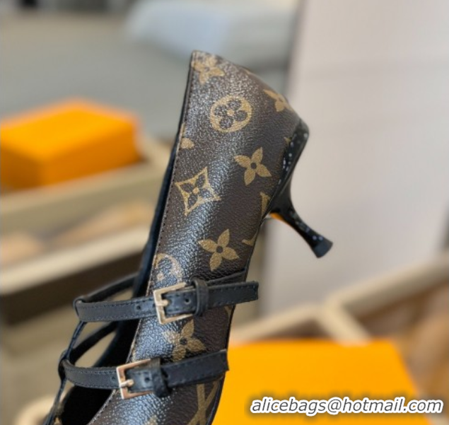 Luxury Louis Vuitton Strap Pumps 5cm in Monogram Canvas 2025 LV022401