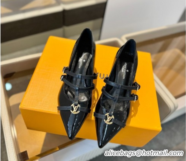 Good Quality Louis Vuitton Strap Pumps 5cm in Calfskin Leather Black 2025 LV022401