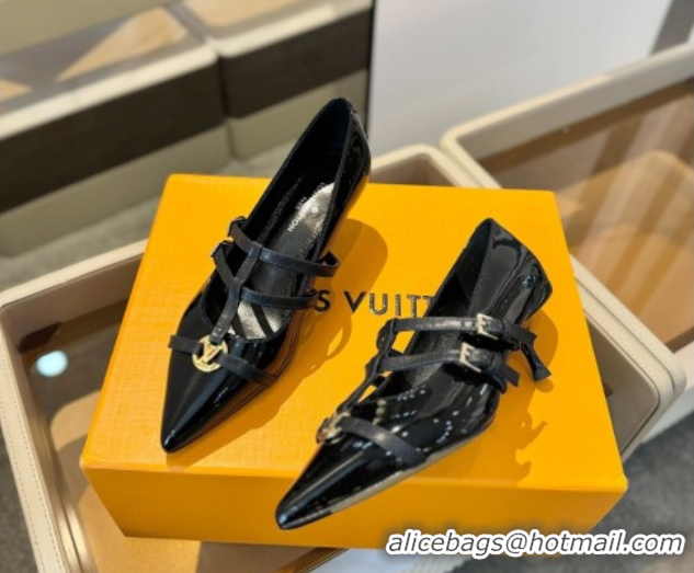 Good Quality Louis Vuitton Strap Pumps 5cm in Calfskin Leather Black 2025 LV022401