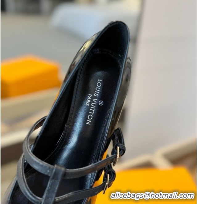 Good Quality Louis Vuitton Strap Pumps 5cm in Calfskin Leather Black 2025 LV022401