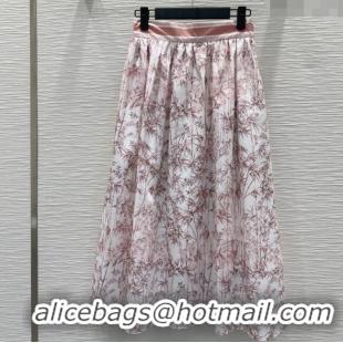 New Release Creation Dior Bamboo Print Skirt 527035 Pink 2025