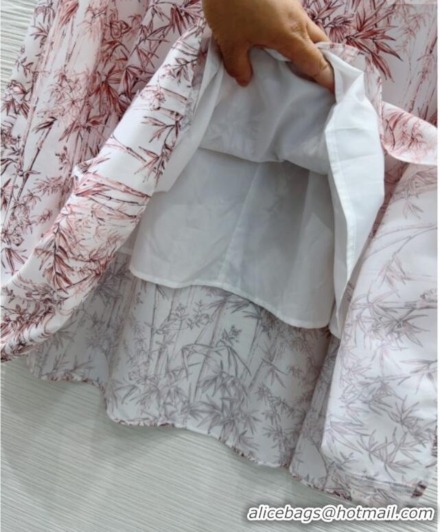 New Release Creation Dior Bamboo Print Skirt 527035 Pink 2025