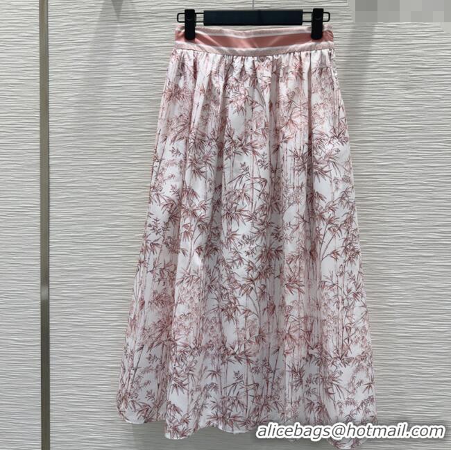 New Release Creation Dior Bamboo Print Skirt 527035 Pink 2025