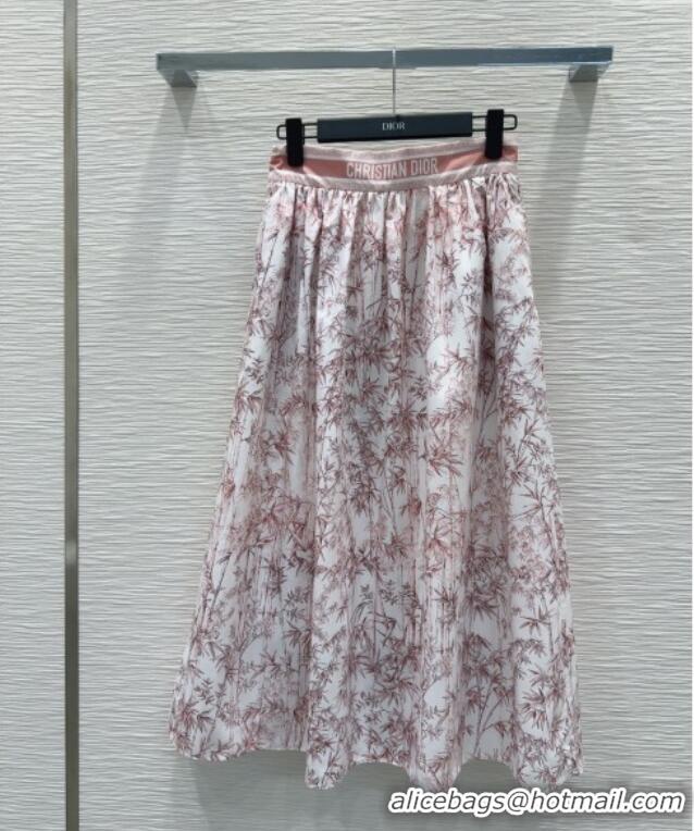 New Release Creation Dior Bamboo Print Skirt 527035 Pink 2025