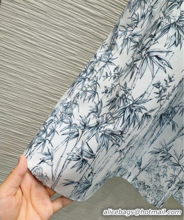 Spot Bulk Dior Bamboo Print Skirt 527035 Blue 2025