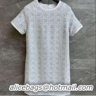 Luxury Classic Dior Tweed Dress 528008 Grey/Blue 2025