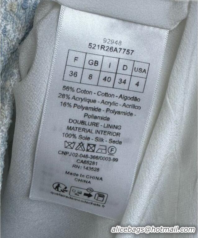 Luxury Classic Dior Tweed Dress 528008 Grey/Blue 2025