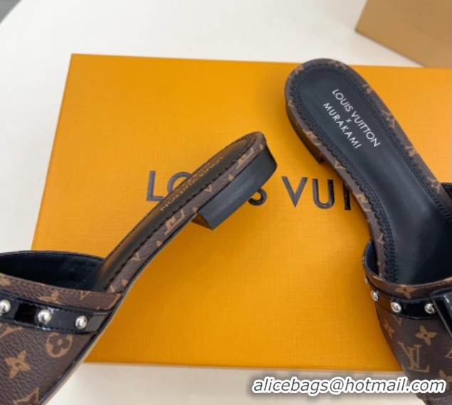 Good Looking Louis Vuitton 6AM Flat Slides Sandal with Bow Monogram Canvas 0421093