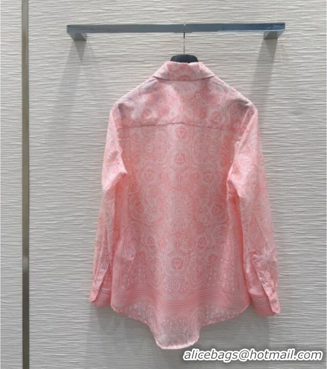 Top Quality Dior Printed Shirt 528003 Pink 2025