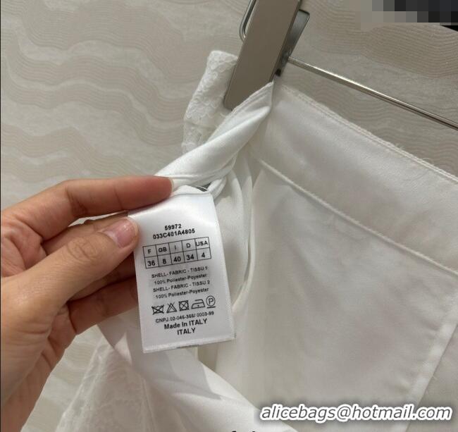Super Quality Dior Lace Skirt 528005 White 2025