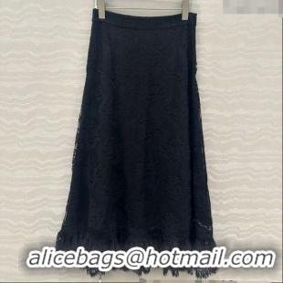 Traditional Discount Dior Lace Skirt 528005 Black 2025
