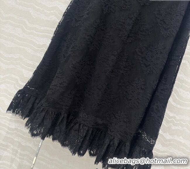 Traditional Discount Dior Lace Skirt 528005 Black 2025