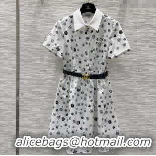 Grade Design Chanel Printed Dress 528002 White 2025