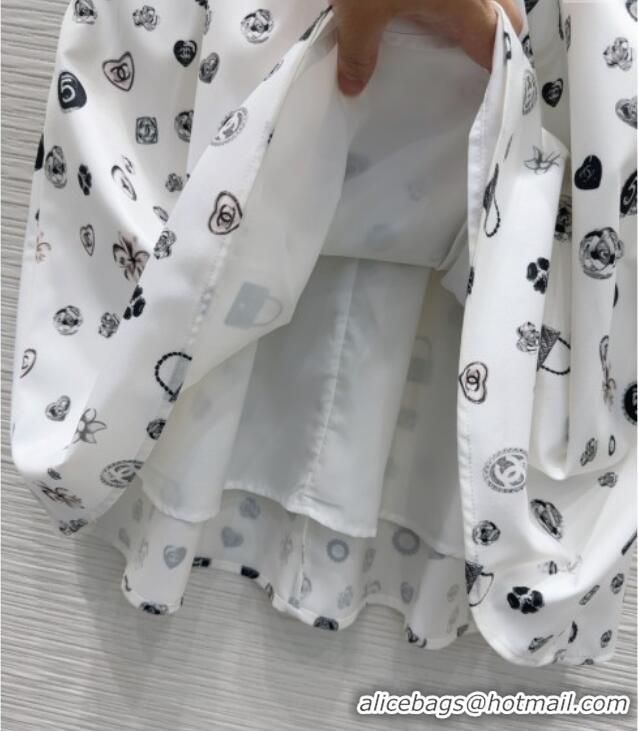 Grade Design Chanel Printed Dress 528002 White 2025