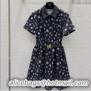 Buy Fashionable Chanel Printed Dress 528002 Black 2025