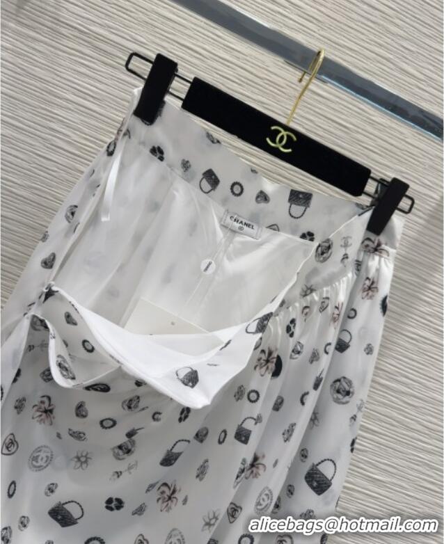 Affordable Price Chanel Printed Skirt 528002 White 2025